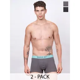 Reebok Pack Of 2 Pure Cotton Mid Rise Rib Trunks-picture-31