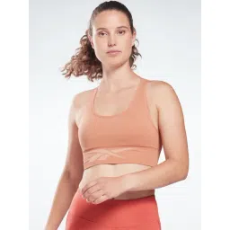 Reebok Peach Logo Print Sports Bra-picture-27
