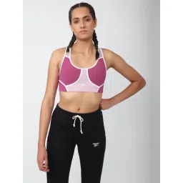 Reebok Purple & White Color-Block Sports Bra-picture-17