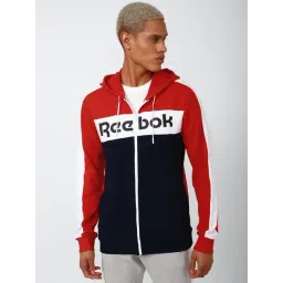 Reebok Red Cotton Regular Fit Colour Block Hooded Sweatshirt-picture-40