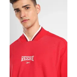 Reebok Red Cotton Regular Fit Logo Printed Sweatshirt image 4