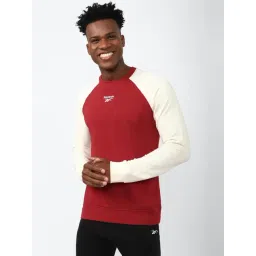 Reebok Red Cotton Slim Fit Colour Block Sweatshirt-picture-25