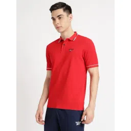 Reebok Red Regular Fit Solid Polo T-Shirt-picture-29