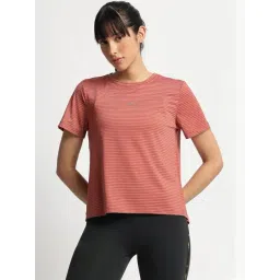 Reebok Red Regular Fit Striped Sports T-Shirt-picture-28