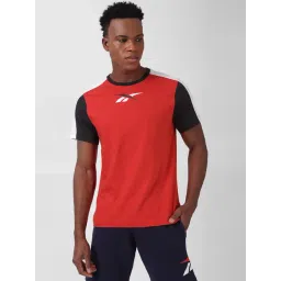 Reebok Red Slim Fit Cotton WCE Sports T-Shirt-picture-24