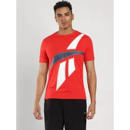 Reebok Red Slim Fit Logo Printed Sport T-Shirt image 1