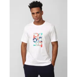 Reebok White Cotton Slim Fit Printed Sports T-Shirt-picture-24