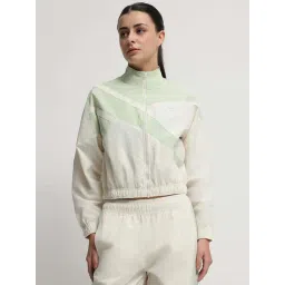 Reebok White Regular Fit Color-Block Jacket-picture-21