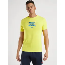 Reebok Yellow Slim Fit Printed Sport T-Shirt-picture-15
