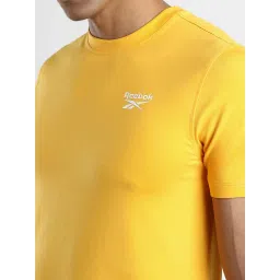 Reebok Yellow Slim Fit Sports T-Shirt image 4