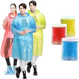 reelan Disposable Unisex Raincoat Poncho with Hood, Water-Resistant, Pack of 5, Lightweight Travel Rainsuit for Outdoor Activities, Hiking, Camping, Emergency Use-picture-55