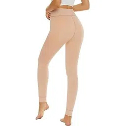 reexplore Ankle Length Winter Wear Fleece Legging for Women & Girls | Super Soft Stretchable Winter Thermals | Slim Fit, High Waist, Warm Inner Lining Winter Bottoms Beige-picture-36