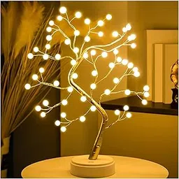 36 LED Pearl Bonsai Tree Lamp with Touch Switch | USB & Battery Operated Decorative Light for Home, Bedroom, Festival, Gift Use (Warm White, Pack of 1)-image-14