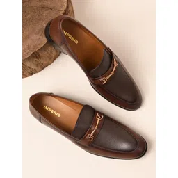 Imperio By Regal Men Buckled Leather Formal Loafers-picture-19