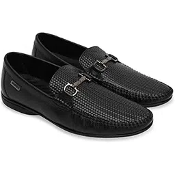 Mens Textured Leather Loafers-image-33