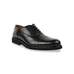 Regal Black Solid Leather Oxfords image 3