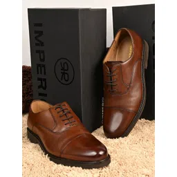 Regal Brown & Black Solid Leather Oxfords-picture-23