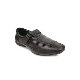 Regal Men Black Leather Shoe-Style Sandals-picture-30