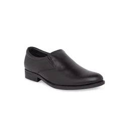Regal Men Black Solid Leather Formal Slip-Ons-picture-15