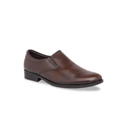 Regal Men Brown Solid Leather Formal Slip-Ons-picture-39