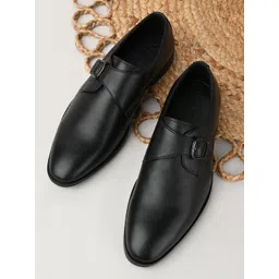 Regal Men Genuine Leather Formal Monk Shoes With Buckle-picture-36