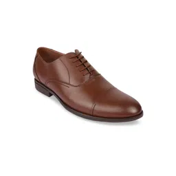 Regal Men Tan Solid Leather Formal Oxfords-picture-16