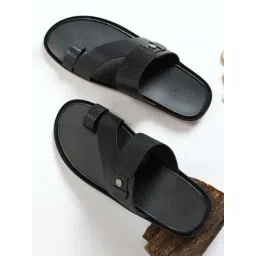 Regal Men's Comfort Black Toe Ring Sandals-picture-10