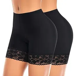 regalia procot Cotton Slip Shorts for Under Dress Shorties Women Seamless Anti Chafing Underwear Panties Mid Thigh Boyshorts Lace Trimmed Cycling Shorts Regular and Plus Sizes Combo Pack-picture-37