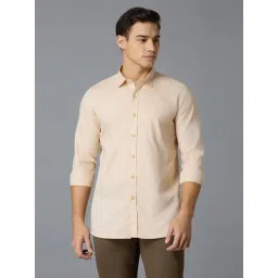 Reid & Taylor Beige Cotton Slim fit Solid Shirt-picture-12
