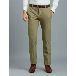 Reid & Taylor Khaki Comfort fit Solid Trousers-picture-47