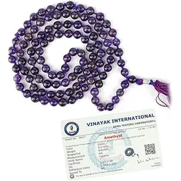 reiki crystal products Women's Stylish Natural AAA Certified 6 mm 108 Round Beads Amethyst Mala Necklace Jap Mala Fashion Jewellery-picture-25