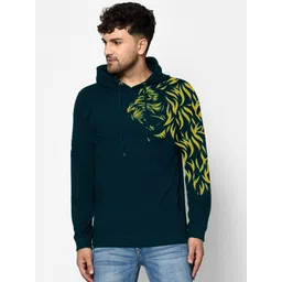 RELANE Men Printed Hooded Pockets T-shirt-picture-41
