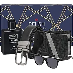 relish Men Synthetic Analogue & Wallet,Sunglasses, Belt and Perfume Combo | Gift Combo Box | Birthday Gifts, Black-picture-12
