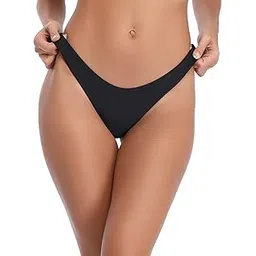 relleciga Women's Black Super Cheeky Brazilian Cut Bikini Bottom Size XX-Large-picture-10