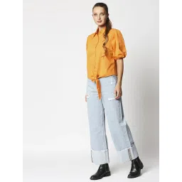 Remanika Orange Pure Cotton Shirt image 5