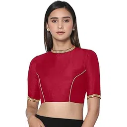 rene Band Coller Non-Padded Womens Blouse(D-1005170@@P)-picture-22