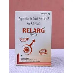 Renova Relarge Forte L-Arginine Granuels Sachets Safed Musli & Pined Bark Extract (Orange Flavor) - Serving Sachet - 10 gms-picture-23