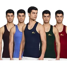 renox Men's Cotton Sleeveless RN Vest | Colour - Multi | Size - P - Pack of 5-picture-24
