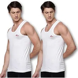 renox Men's Cotton Sleeveless RN Vest | Colour - White | Size - P - Pack of 2-picture-26