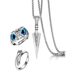 RENU CREATION Men Arrow Pendant with Designer Rings Jewellery Set-picture-11