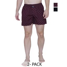 RENZ Pack of 2 Graphic Printed Pure Cotton Boxer-RBX3014_M-picture-38
