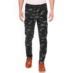 REOUTLOOK Men Camouflage Printed High-Rise Slim Fit Cargos-picture-12