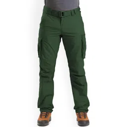 REOUTLOOK Men High-Rise Plain Cotton Cargos Trousers-picture-29