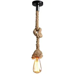 replex Vintage E27/E26 Base Hemp Rope Light Cord, Retro Pendant Ceiling Lamp(Pack of 1) Chain Jute Light Hanging Chain Rod-picture-14