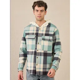 REPRISE Men Checked Hooded Sweatshirt-picture-37