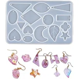 Resin Moulds Silicone, Epoxy Resin Moulds, Resin Moulds, for DIY Personalized Simple Handmade Jewelry Making Pendant Earrings Decorative 15 Cavity Crystal Epoxy Mold 1 Pcs-picture-10