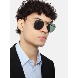 RESIST EYEWEAR Unisex Black Lens & Gold-Toned Rectangle Sunglasses with UV Protected Lens-picture-13