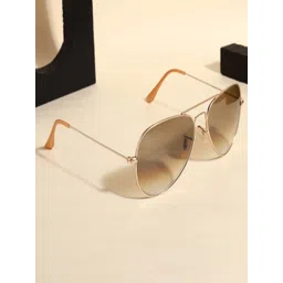RESIST EYEWEAR Unisex Brown Lens & Gold Aviator Sunglasses with UV Protected Lens AIRCRAFTS GOLD BROWN DC-picture-20