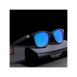 RESIST EYEWEAR Unisex Mirrored Lens & Black Wayfarer Sunglasses with UV Protected Lens-picture-16