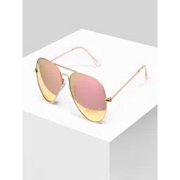 RESIST EYEWEAR Unisex Pink Lens & Gold-Toned Aviator Sunglasses with UV Protected Lens-picture-22